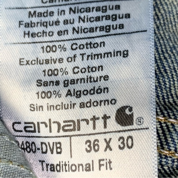 Carhartt Traditional 5 Pocket Straight leg Jeans that fit over boot Size 36”X30” - Picture 4 of 4